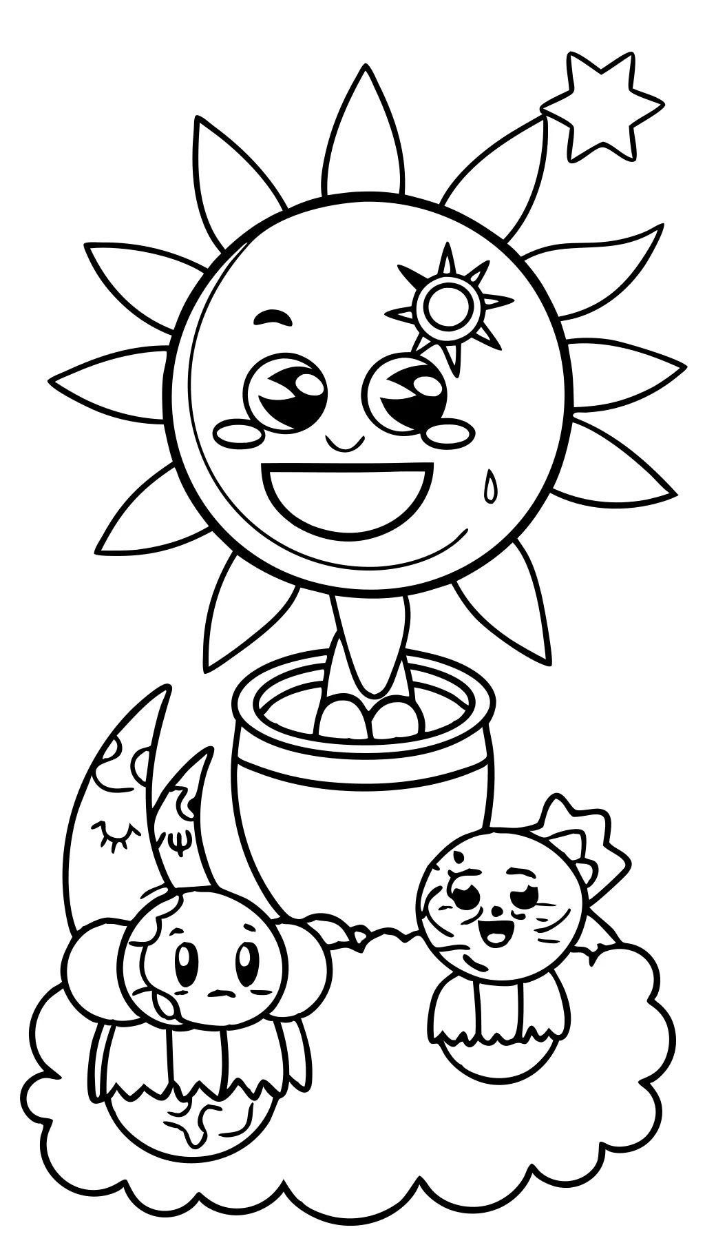 coloriages du soleil et de la lune FNAF